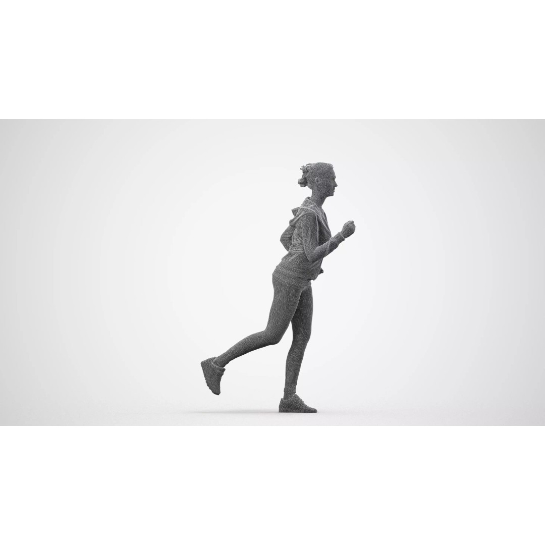 Caucasian Woman Running 3D Model – Game Ready Athletic Character, FBX - View 12