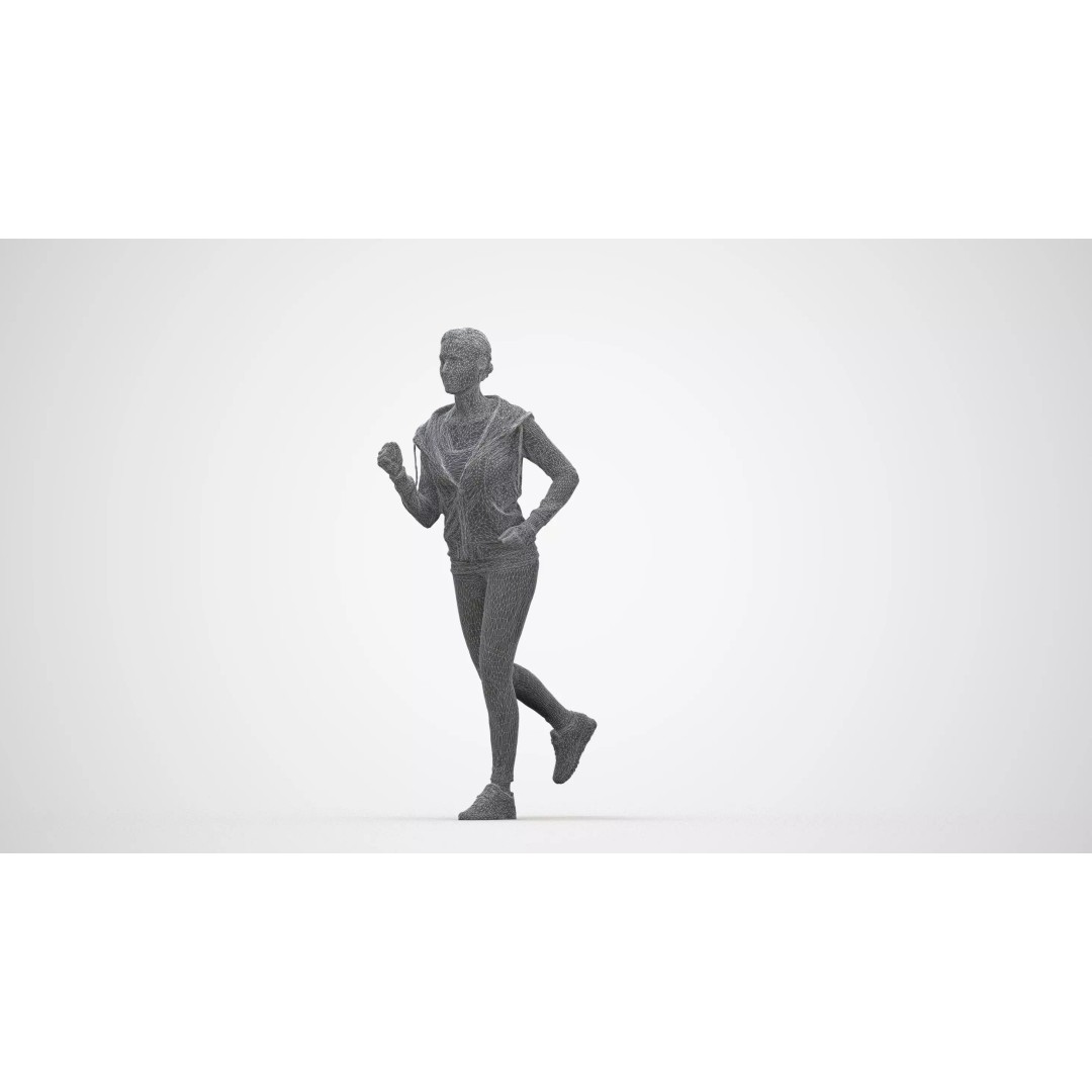 Caucasian Woman Running 3D Model – Game Ready Athletic Character, FBX - View 14