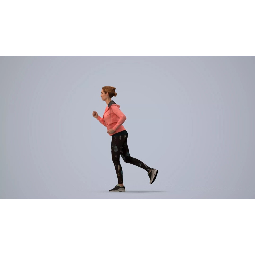 Caucasian Woman Running 3D Model – Game Ready Athletic Character, FBX - View 4