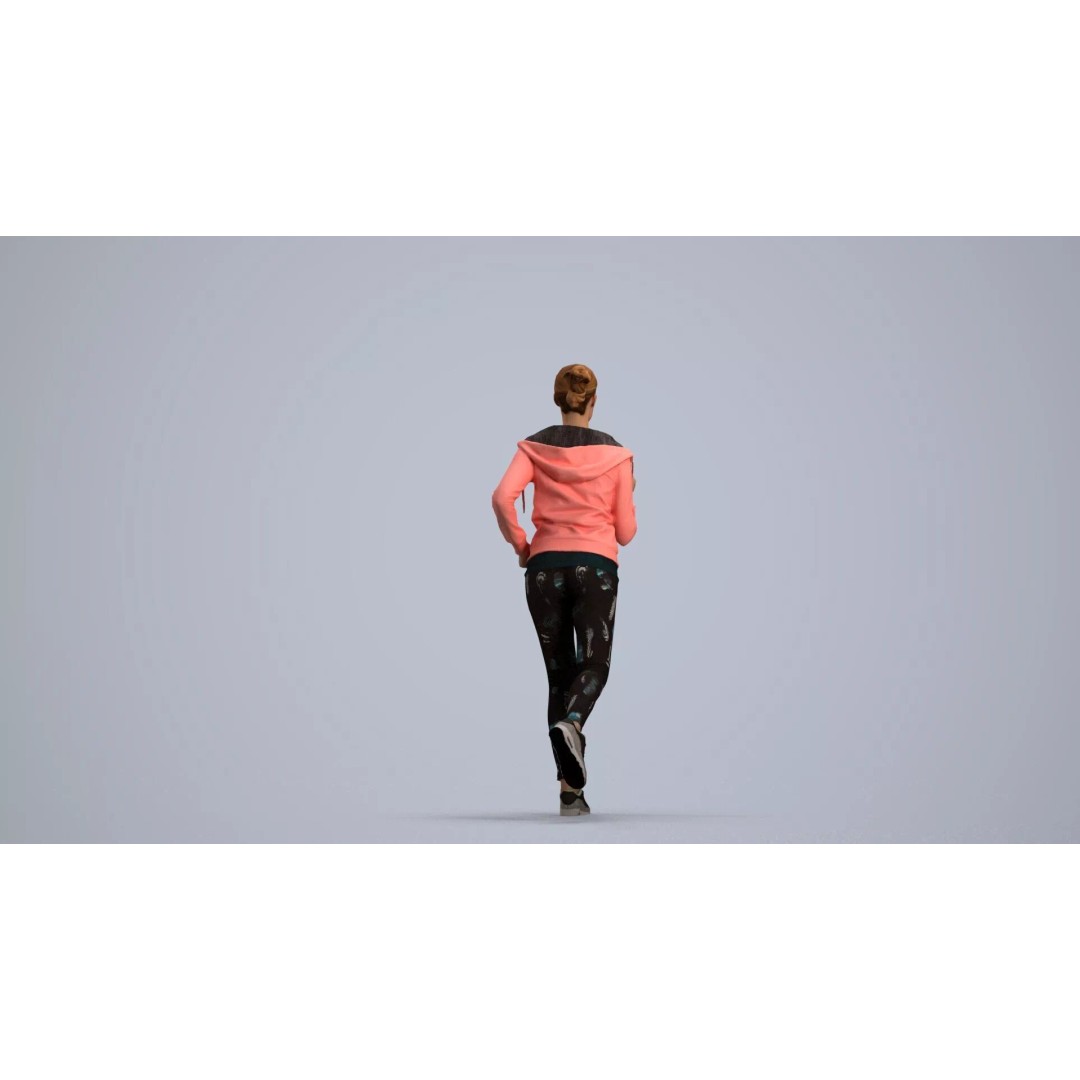Caucasian Woman Running 3D Model – Game Ready Athletic Character, FBX - View 5
