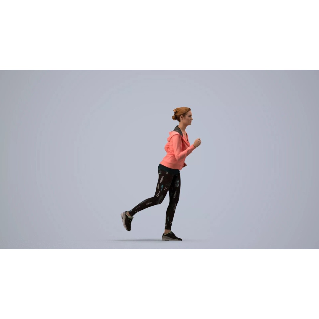 Caucasian Woman Running 3D Model – Game Ready Athletic Character, FBX - View 6