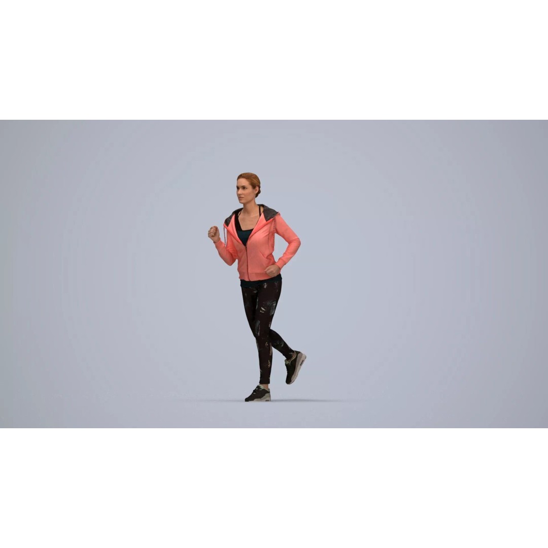 Caucasian Woman Running 3D Model – Game Ready Athletic Character, FBX - View 7