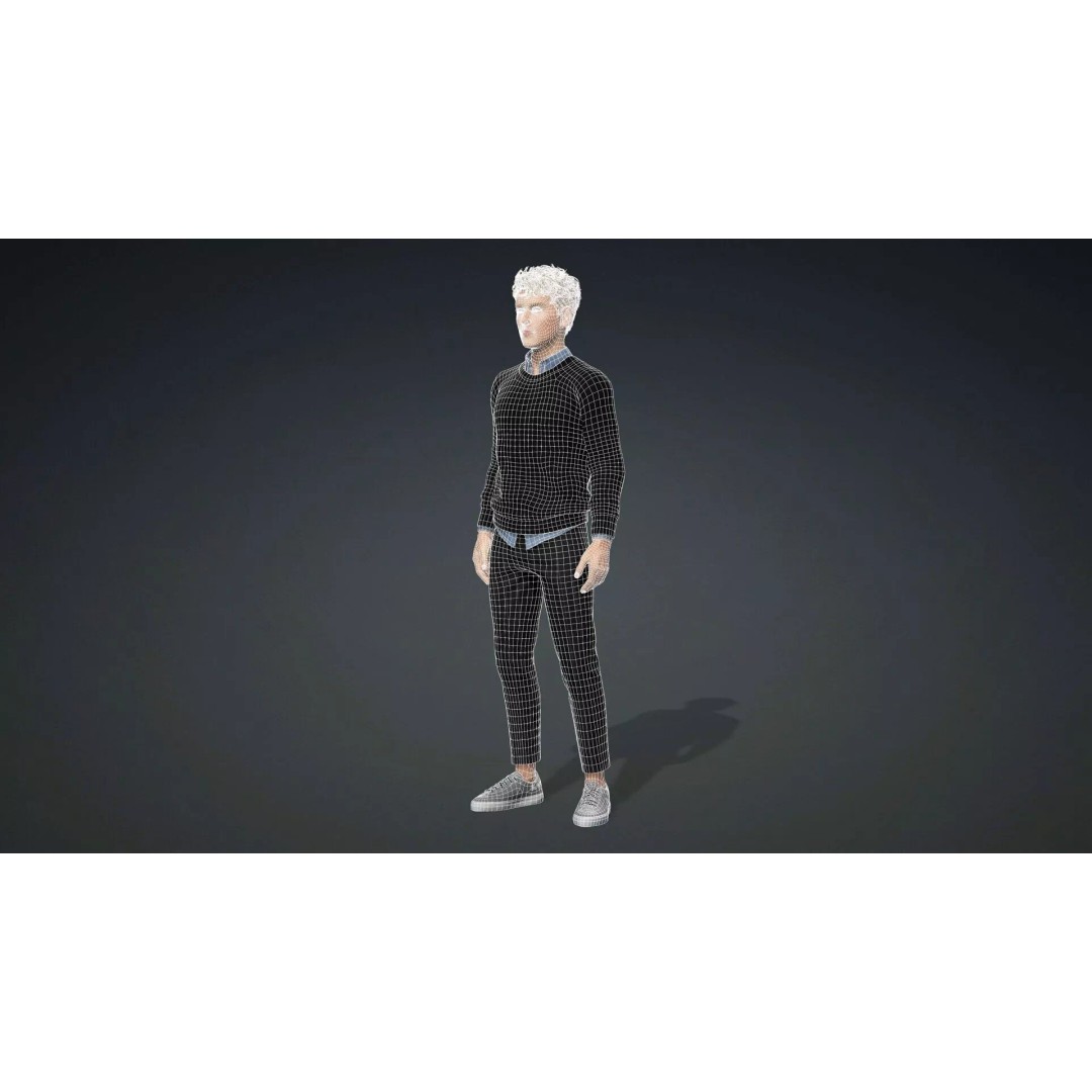 Handsome Teen Boy 3D Model – Rigged Character with PBR Textures, FBX