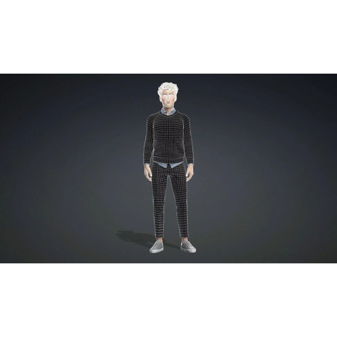 Handsome Teen Boy 3D Model – Rigged Character with PBR Textures, FBX - View 13