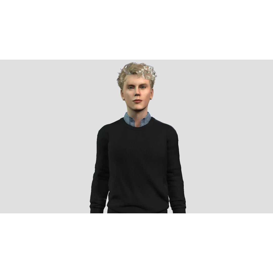 Handsome Teen Boy 3D Model – Rigged Character with PBR Textures, FBX - View 2