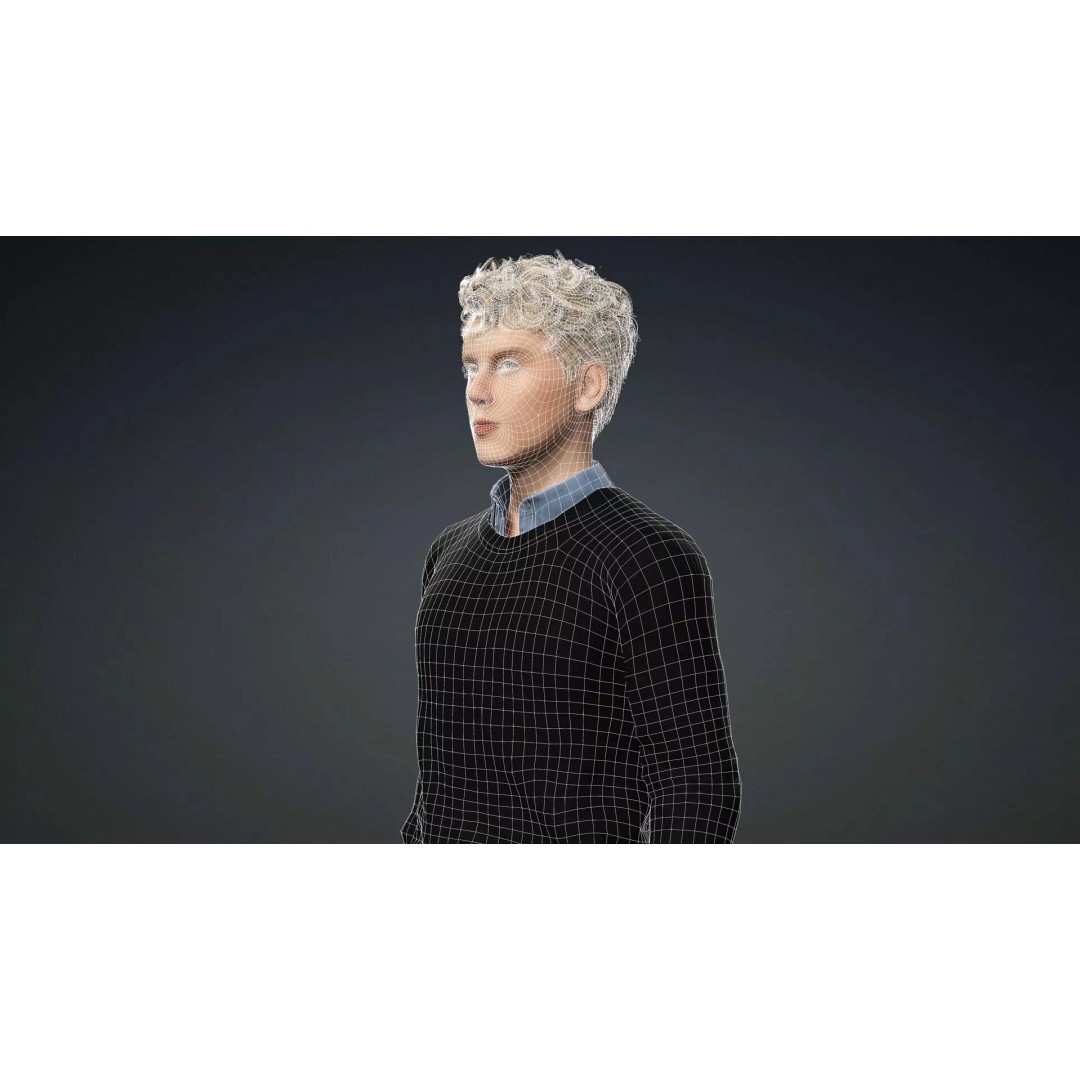 Handsome Teen Boy 3D Model – Rigged Character with PBR Textures, FBX - View 20