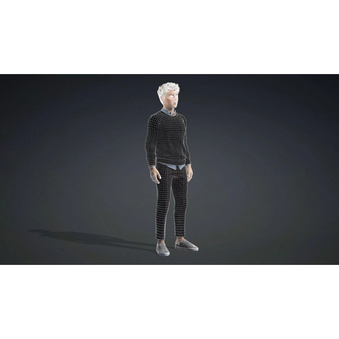 Handsome Teen Boy 3D Model – Rigged Character with PBR Textures, FBX - View 21
