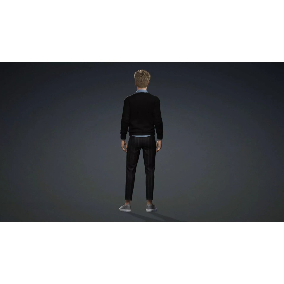 Handsome Teen Boy 3D Model – Rigged Character with PBR Textures, FBX - View 6