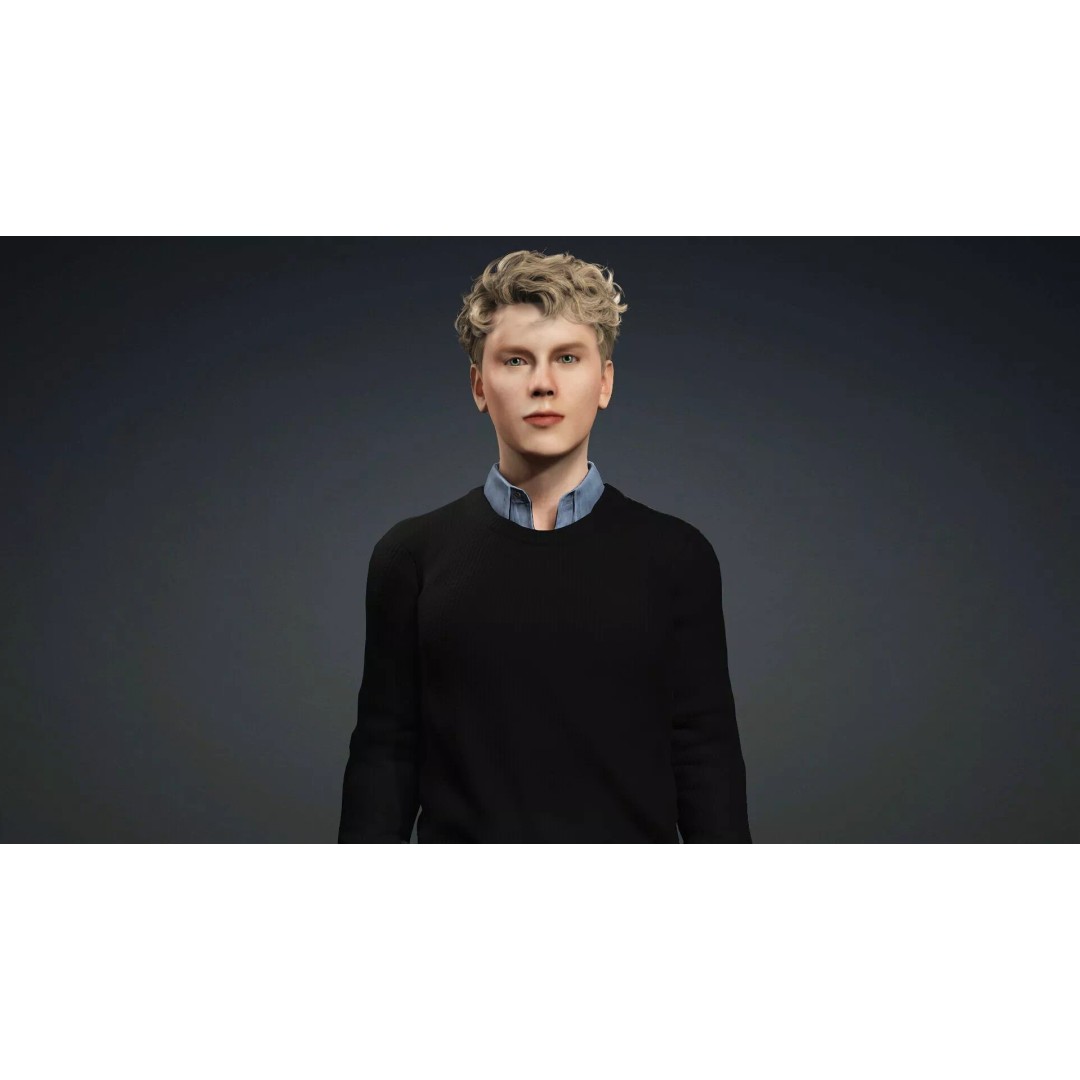 Handsome Teen Boy 3D Model – Rigged Character with PBR Textures, FBX - View 8
