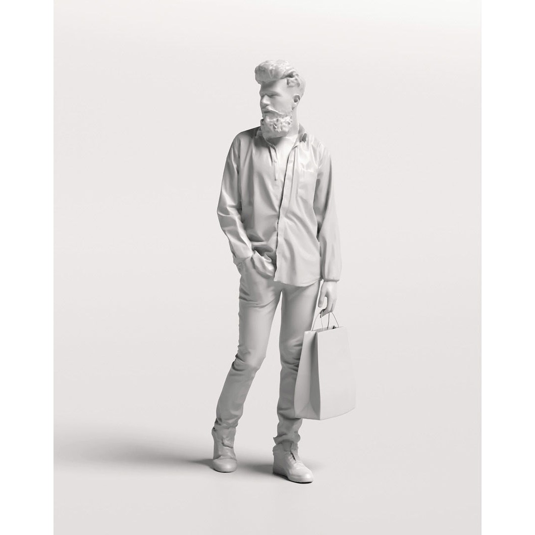 Humano Shopping Man 3D Model – Realistic PBR Character, FBX, OBJ - View 14