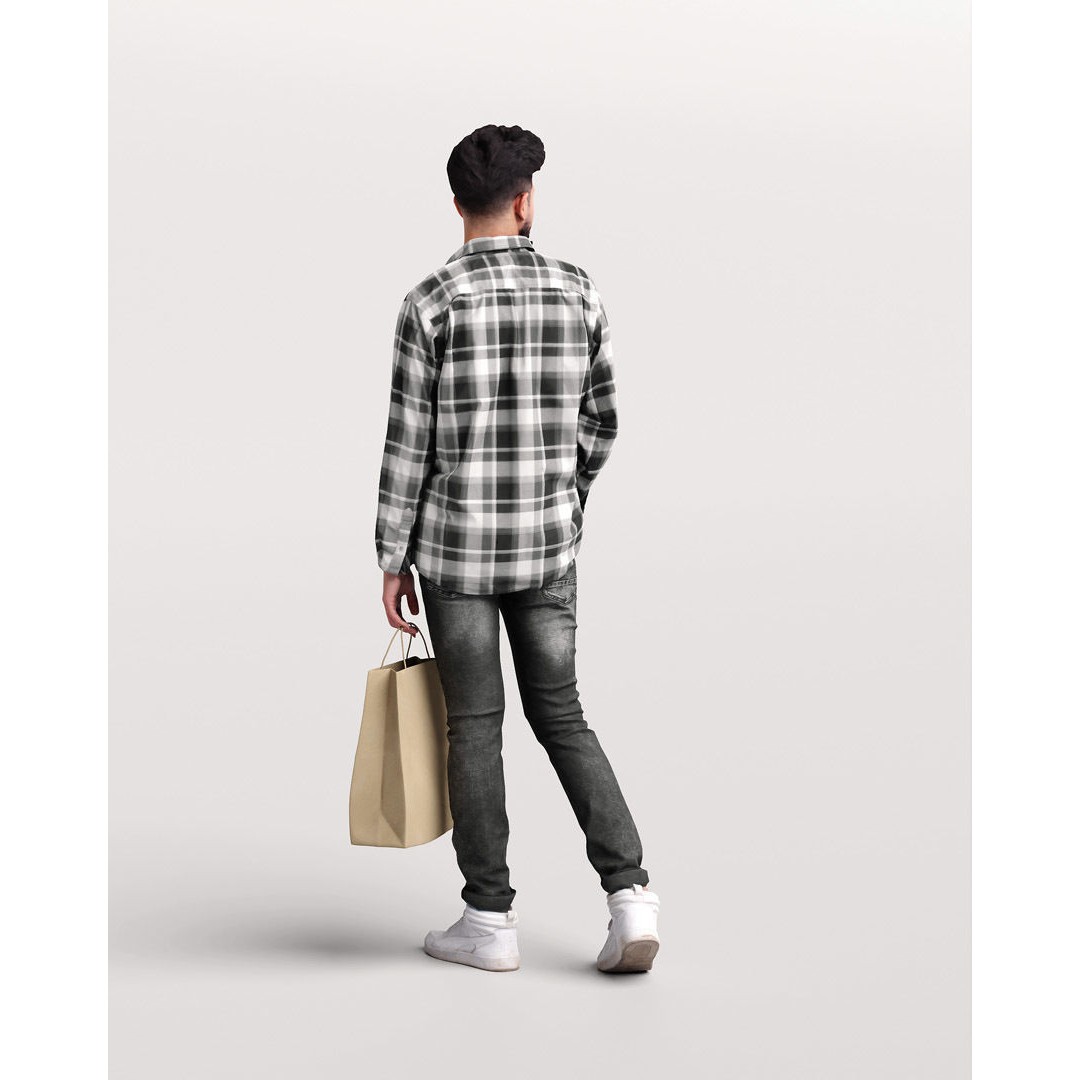 Humano Shopping Man 3D Model – Realistic PBR Character, FBX, OBJ - View 6