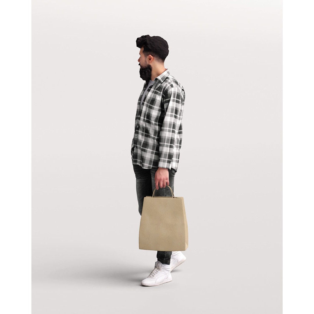 Humano Shopping Man 3D Model – Realistic PBR Character, FBX, OBJ - View 7