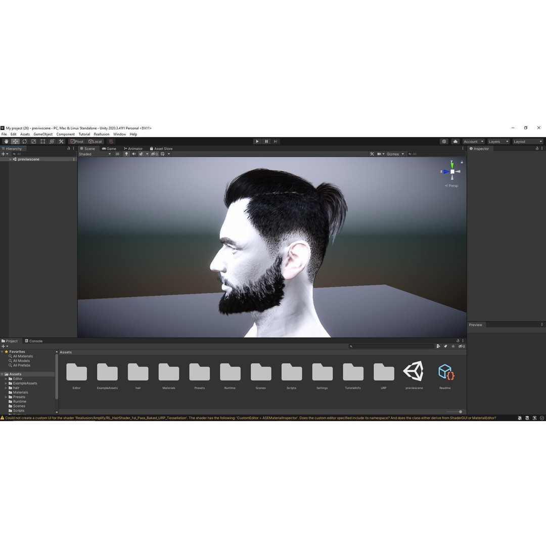 Realistic Hair 3D Model – Low Poly Beard and Mustache for Animation