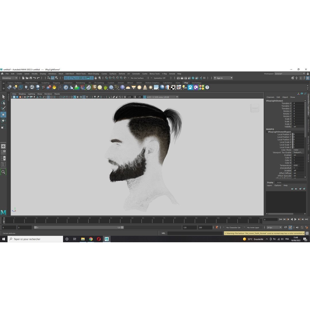 Realistic Hair 3D Model – Low Poly Beard and Mustache for Animation - View 12