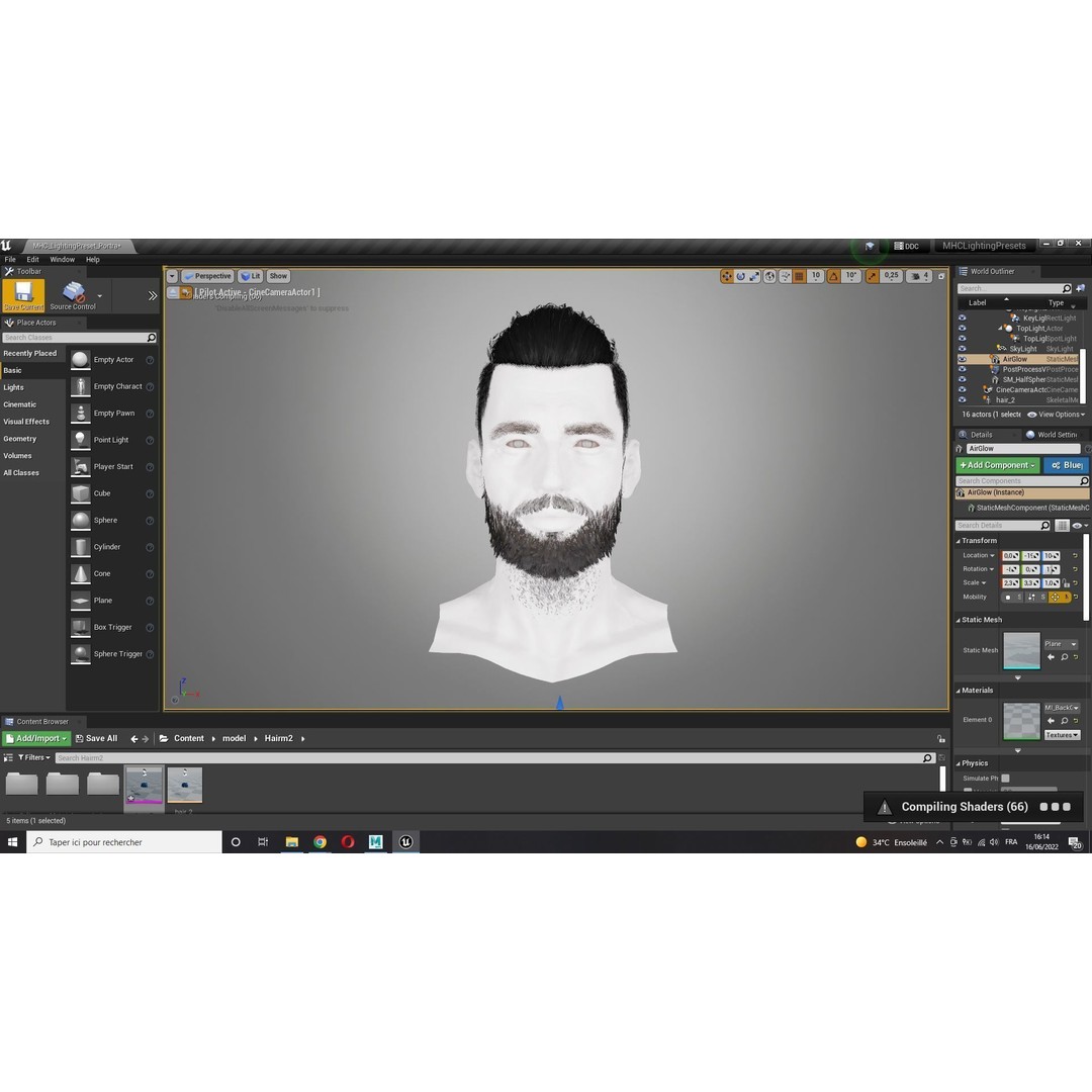 Realistic Hair 3D Model – Low Poly Beard and Mustache for Animation - View 13