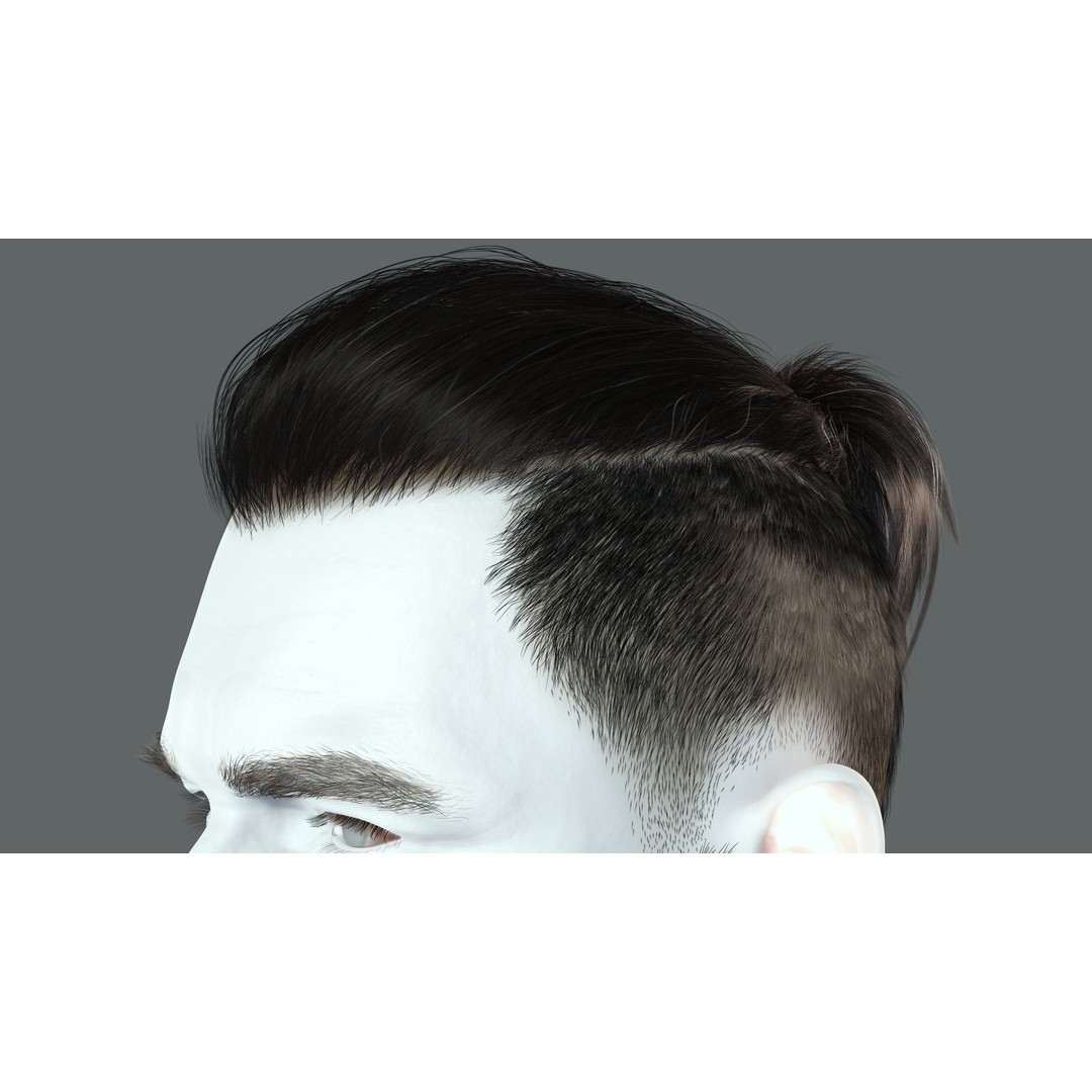 Realistic Hair 3D Model – Low Poly Beard and Mustache for Animation - View 18