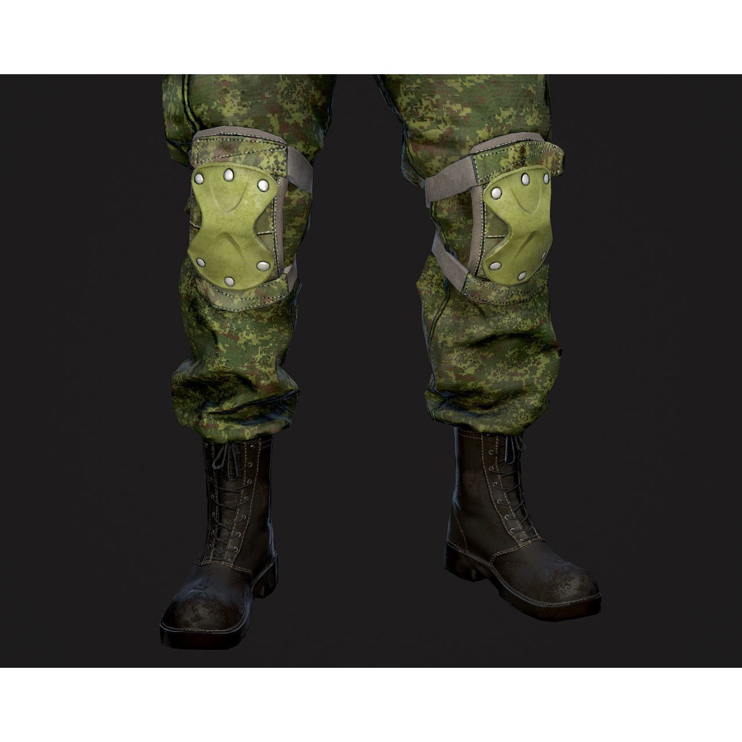 Soldier 3D Model – Low Poly Rigged Character with Ratnik Gear - View 13