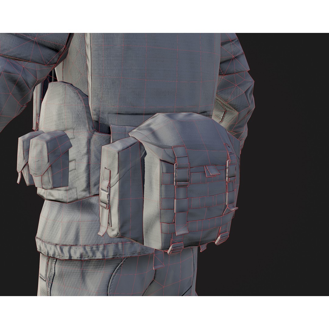 Soldier 3D Model – Low Poly Rigged Character with Ratnik Gear - View 18