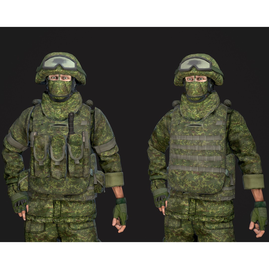 Soldier 3D Model – Low Poly Rigged Character with Ratnik Gear - View 9