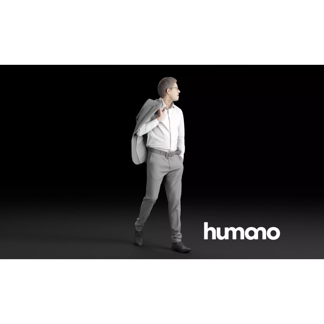 Elegant Man 3D Model – Business Character with Jacket, FBX - View 2