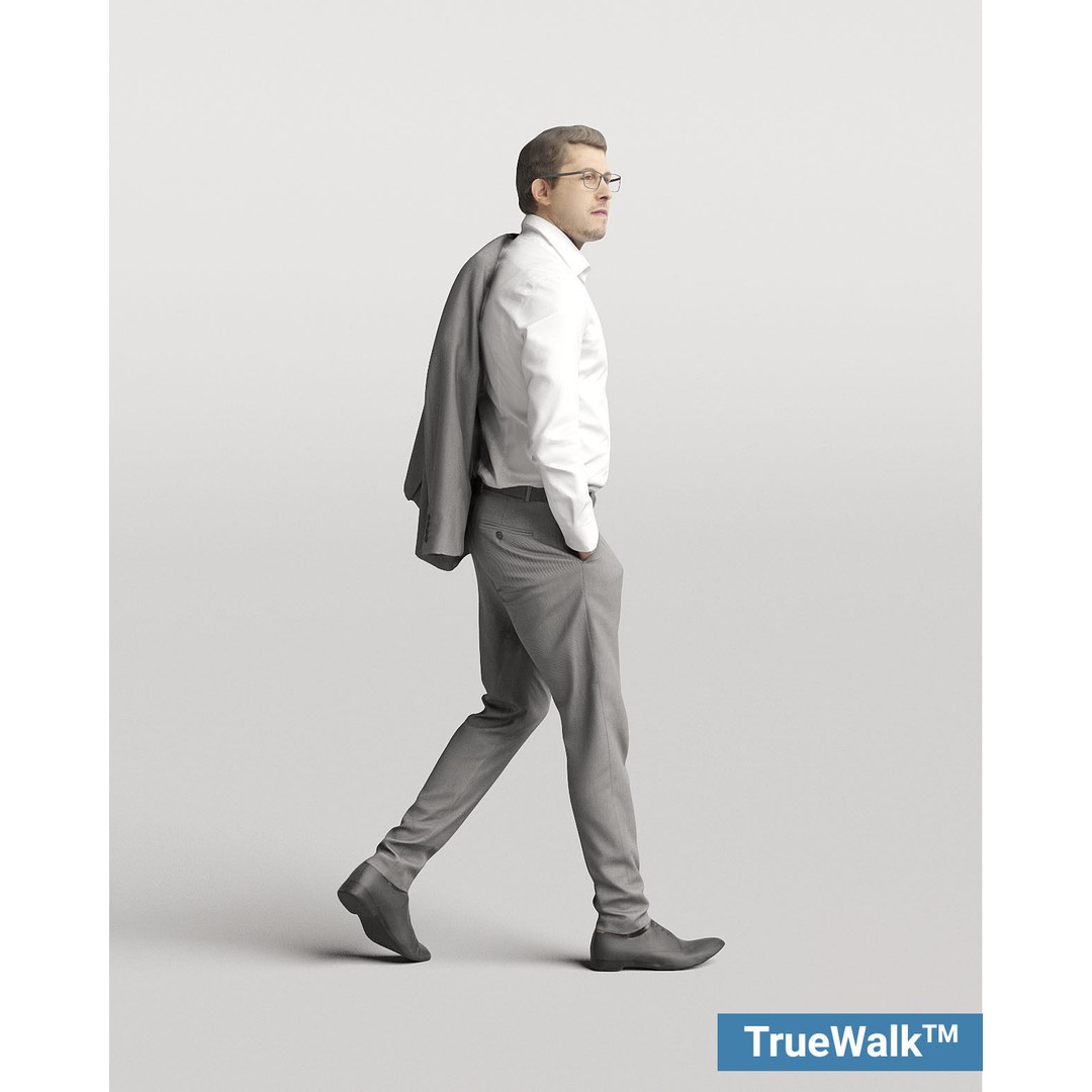 Elegant Man 3D Model – Business Character with Jacket, FBX - View 3