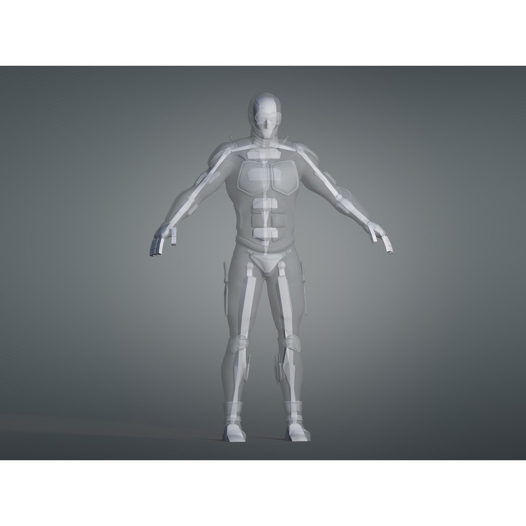 Black Noir 3D Model – Low Poly Rigged Character with PBR Textures, FBX