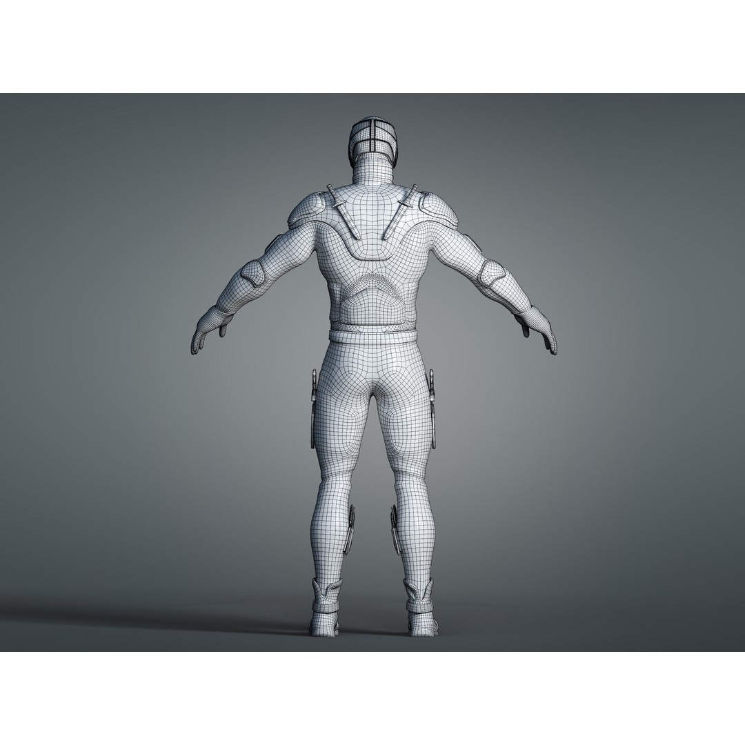 Black Noir 3D Model – Low Poly Rigged Character with PBR Textures, FBX - View 10