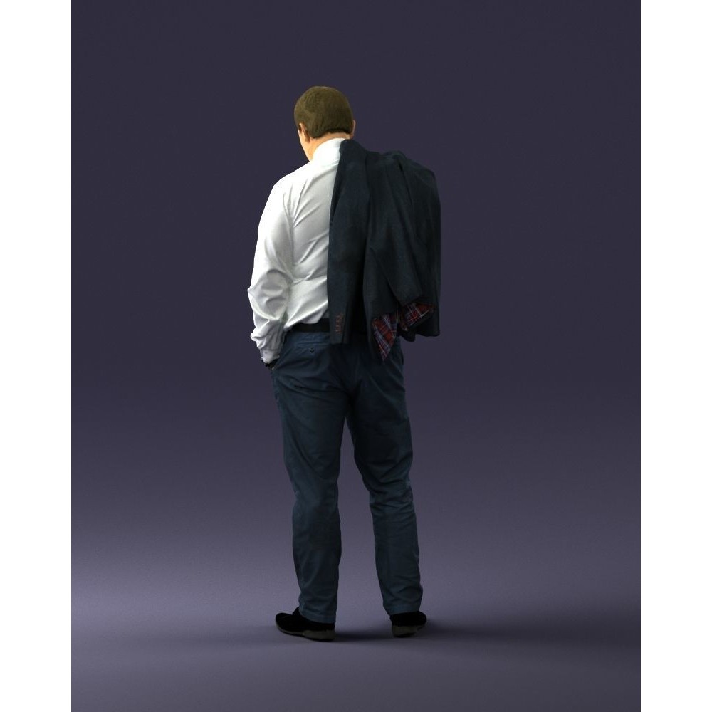 Man 3D Model – Business Attire Character with Jacket, FBX - View 11