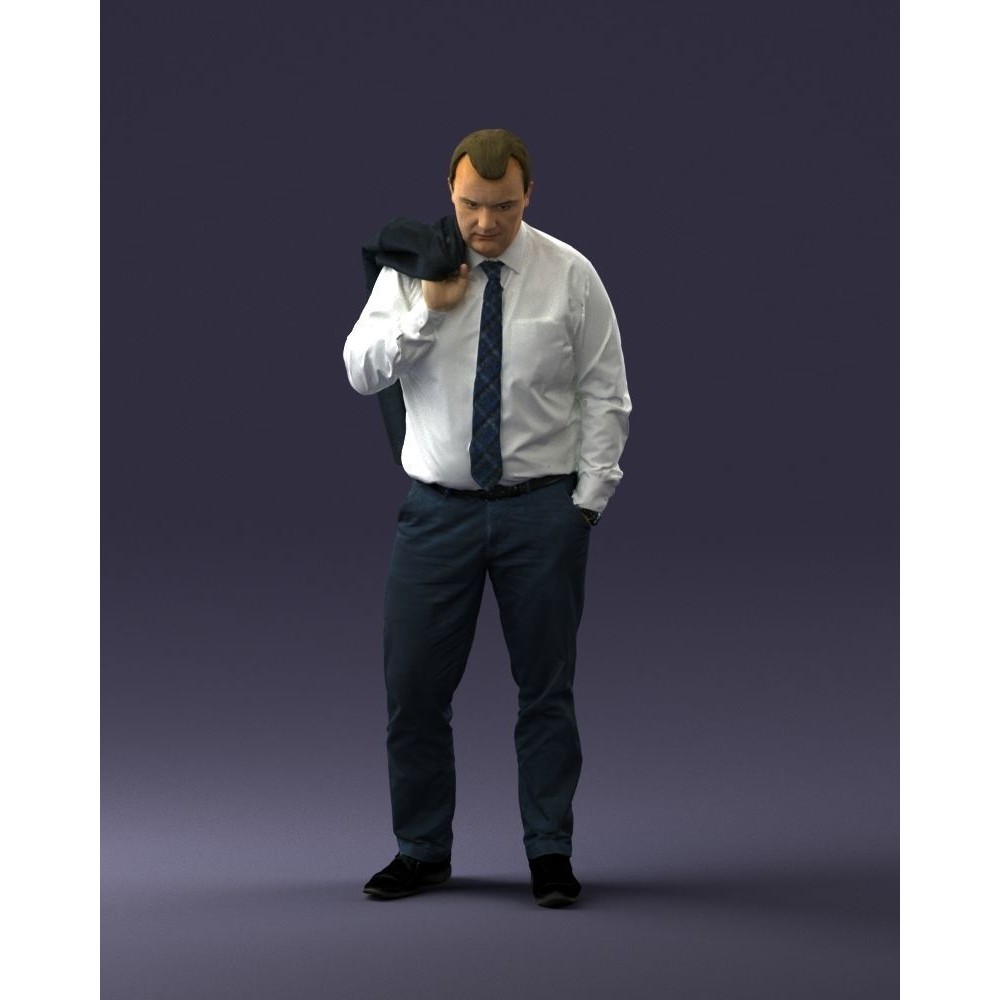 Man 3D Model – Business Attire Character with Jacket, FBX - View 17