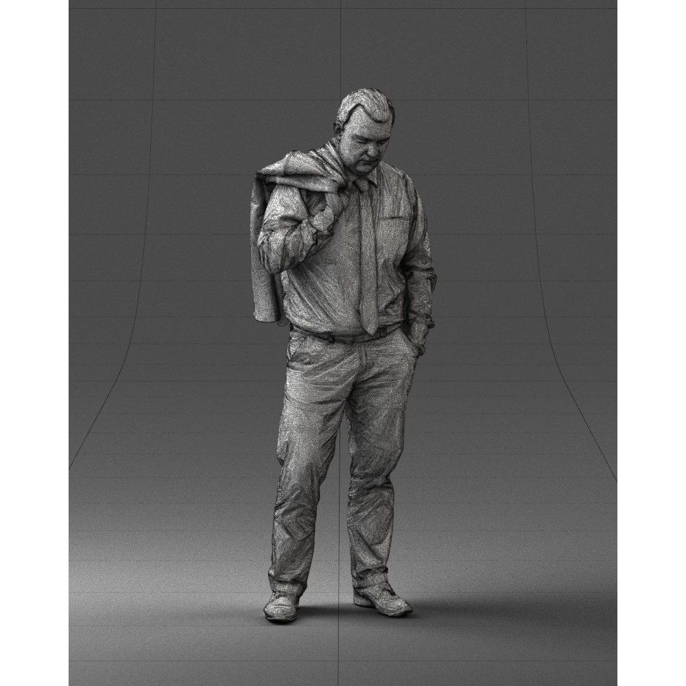 Man 3D Model – Business Attire Character with Jacket, FBX - View 4