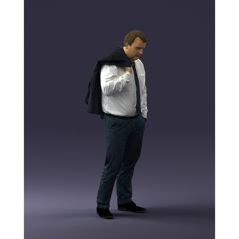 Man 3D Model – Business Attire Character with Jacket, FBX - View 5