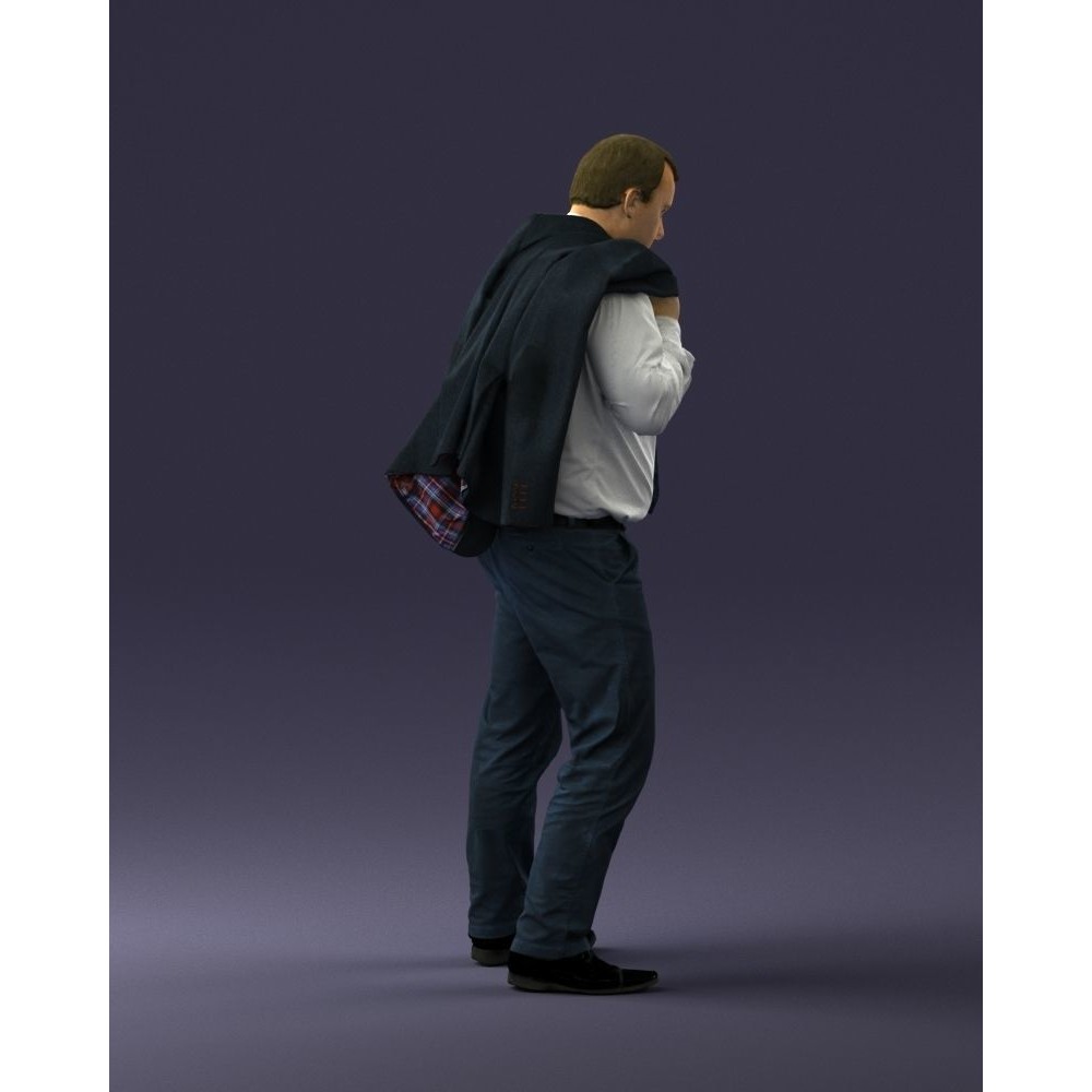 Man 3D Model – Business Attire Character with Jacket, FBX - View 8