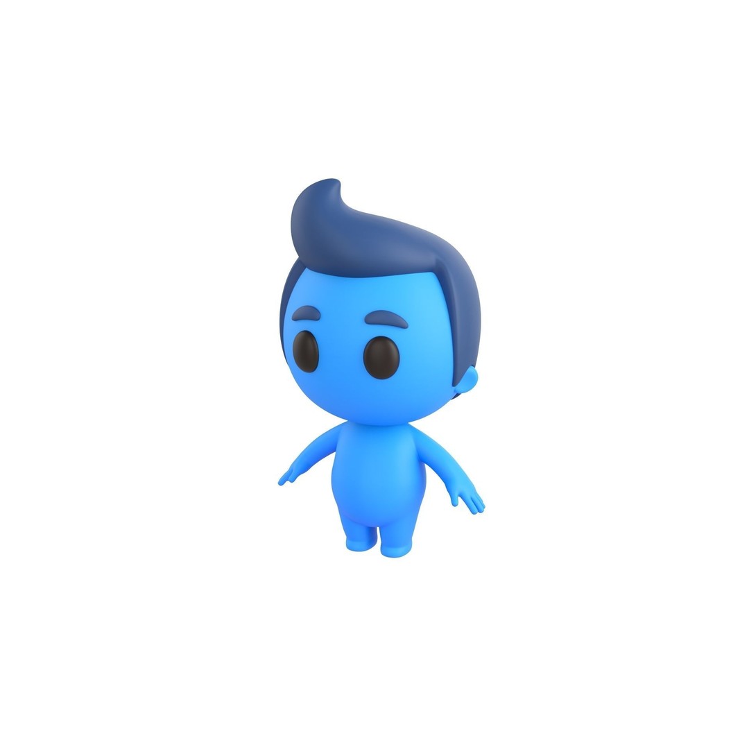 Rigged Little Man 3D Model – Cartoon Character, FBX & OBJ Formats - View 11