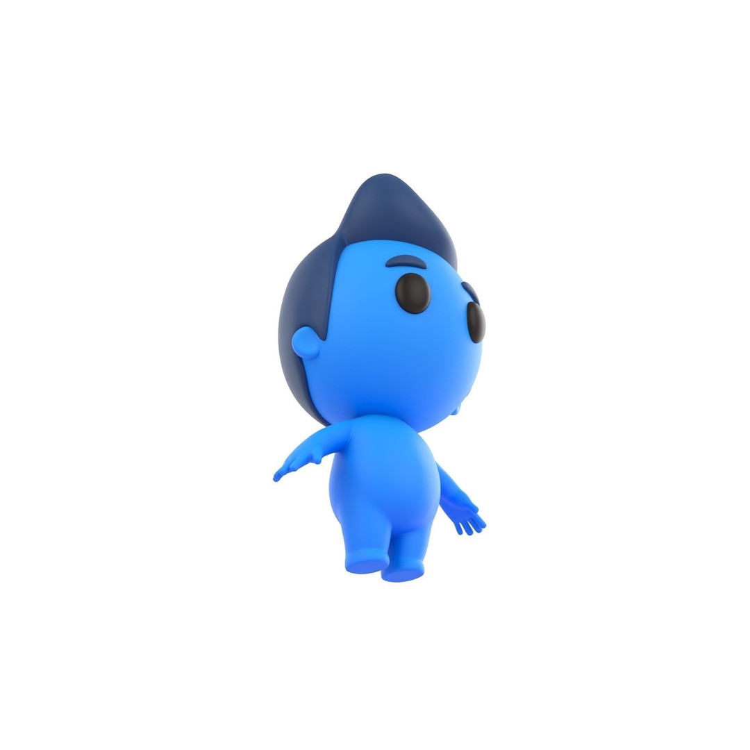 Rigged Little Man 3D Model – Cartoon Character, FBX & OBJ Formats - View 13
