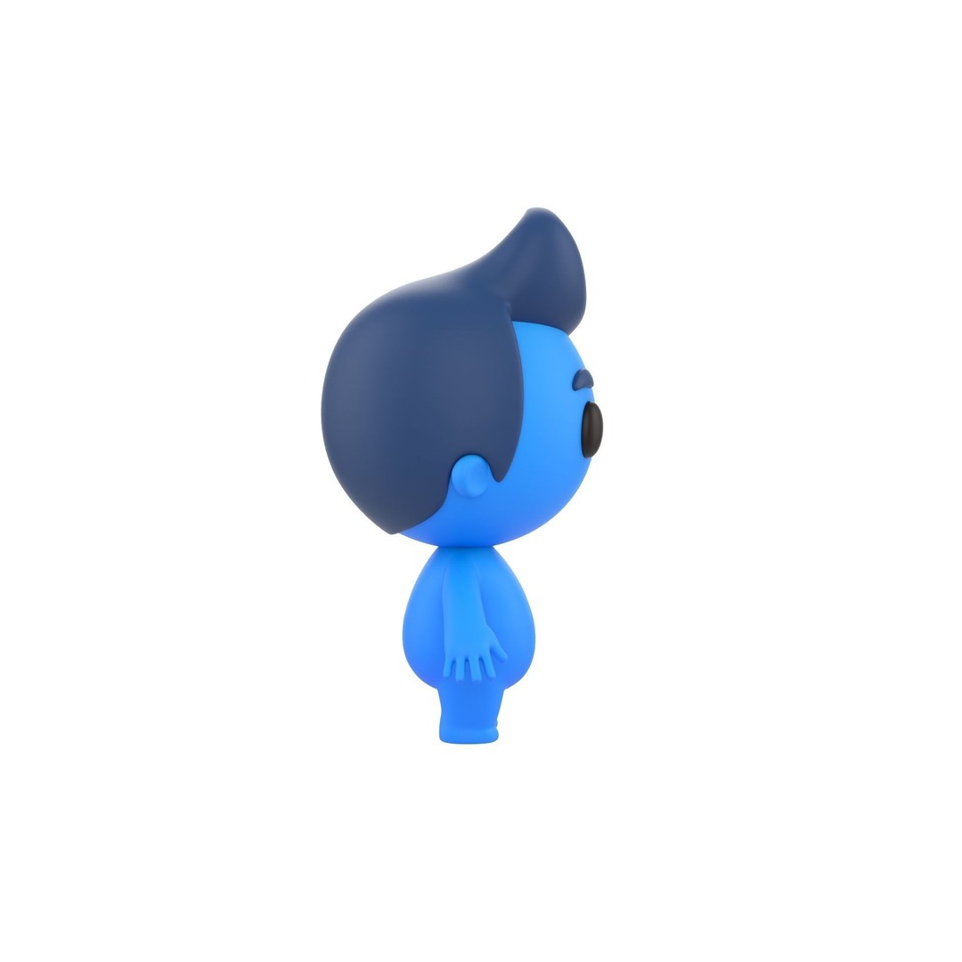 Rigged Little Man 3D Model – Cartoon Character, FBX & OBJ Formats - View 14