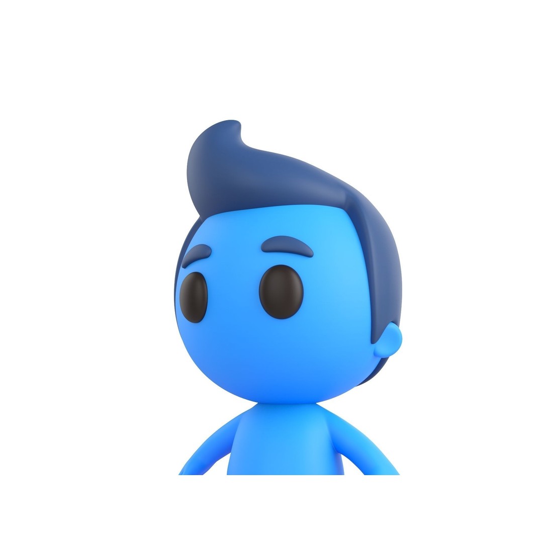 Rigged Little Man 3D Model – Cartoon Character, FBX & OBJ Formats - View 19