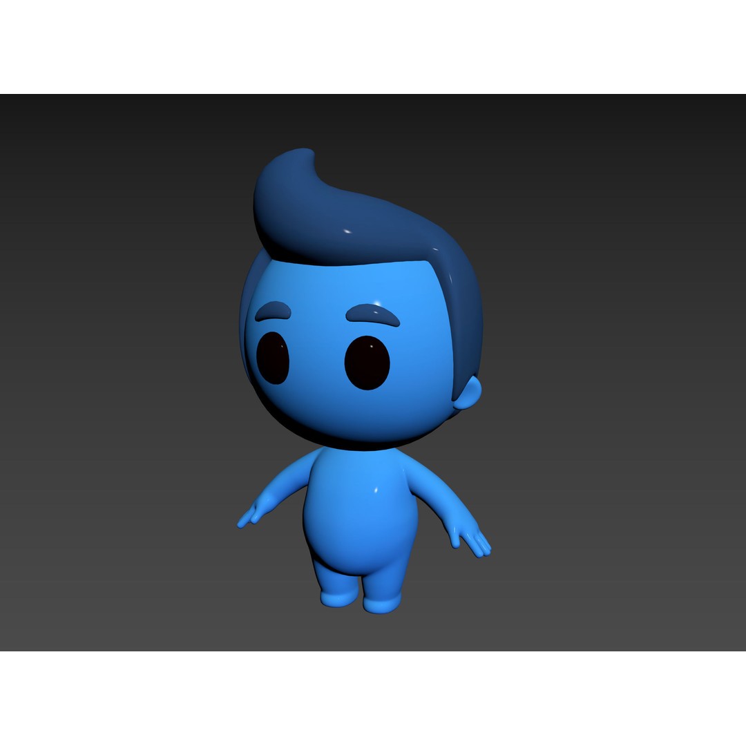 Rigged Little Man 3D Model – Cartoon Character, FBX & OBJ Formats - View 22