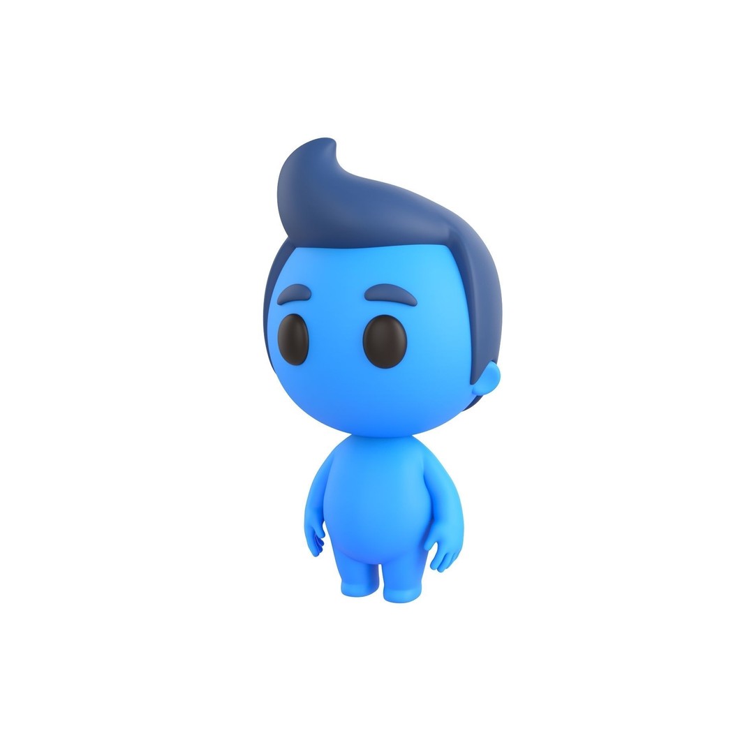 Rigged Little Man 3D Model – Cartoon Character, FBX & OBJ Formats - View 3