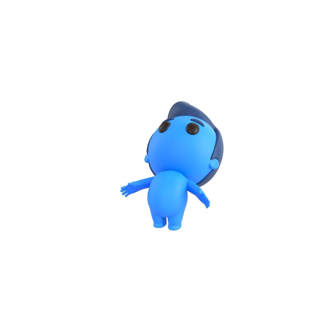 Rigged Little Man 3D Model – Cartoon Character, FBX & OBJ Formats - View 8