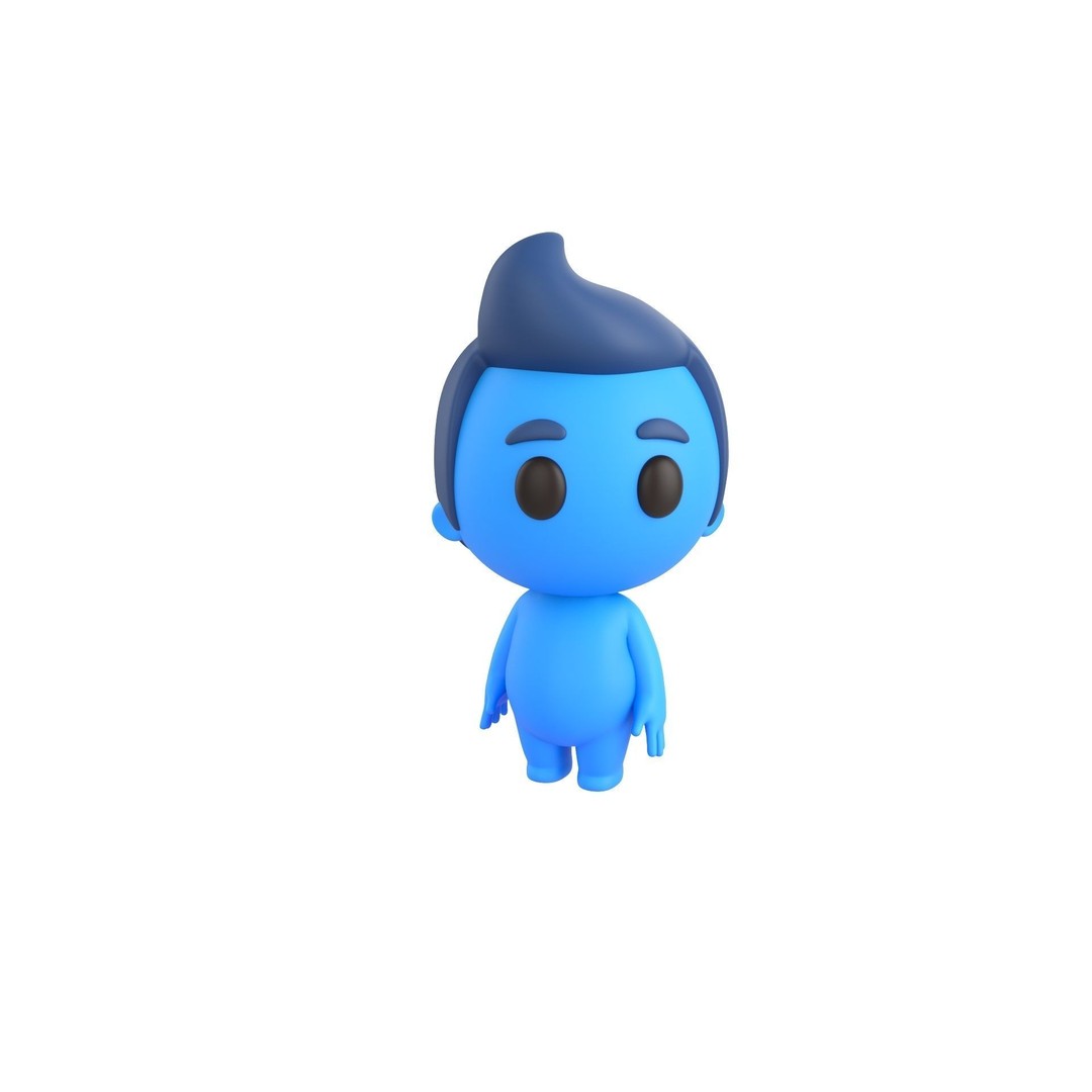 Rigged Little Man 3D Model – Cartoon Character, FBX & OBJ Formats - View 9