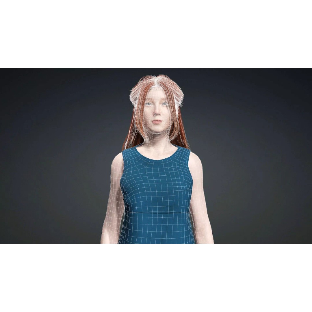 Teen Girl Character 3D Model – Rigged Game Asset, FBX, PBR Textures - View 18