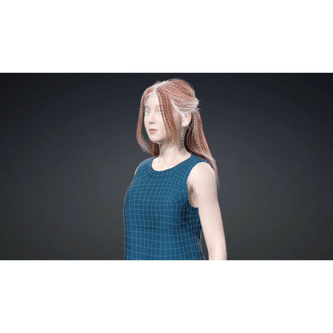 Teen Girl Character 3D Model – Rigged Game Asset, FBX, PBR Textures - View 20