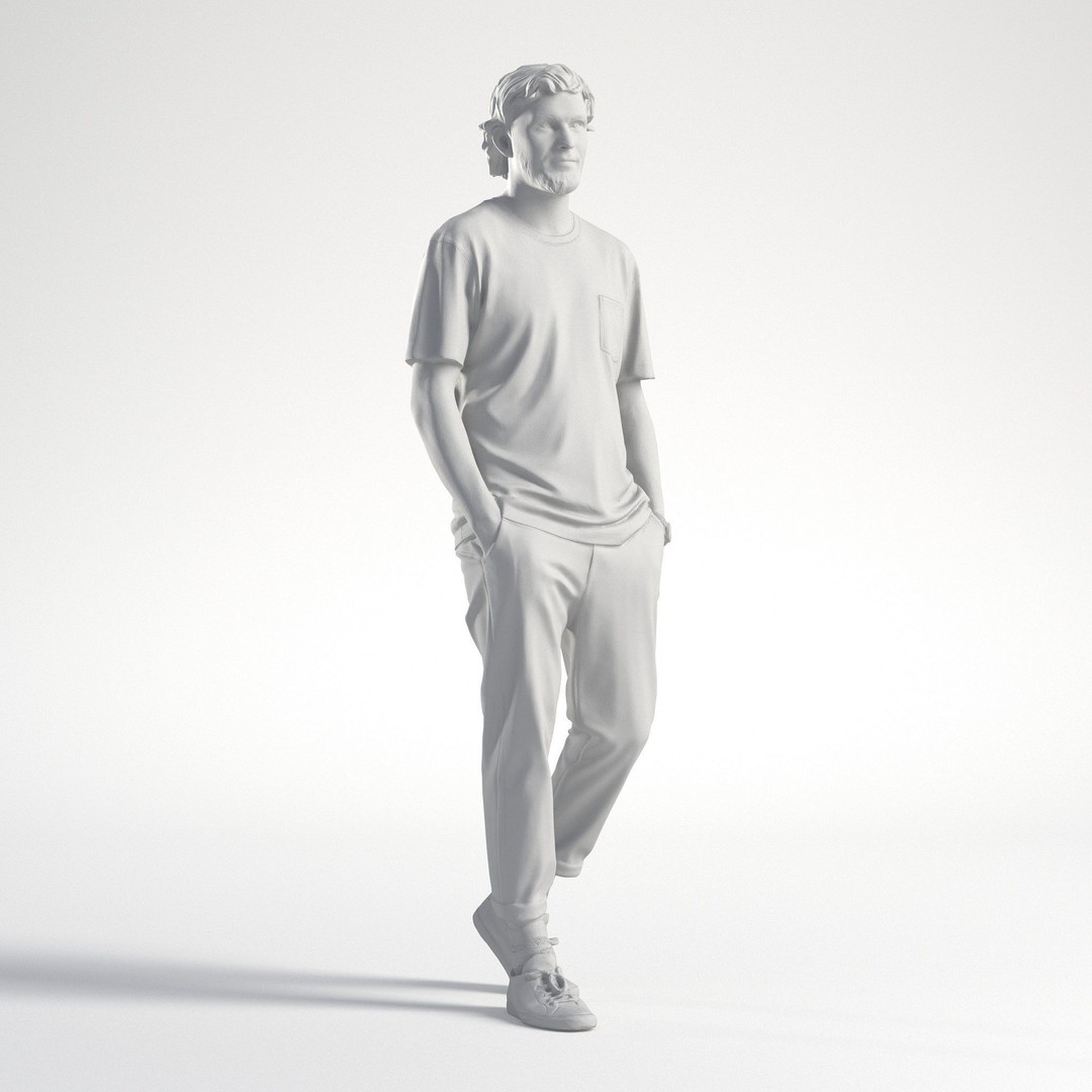 Low Poly Man 3D Model – Casual Outfit Walking, FBX, Game Ready - View 10