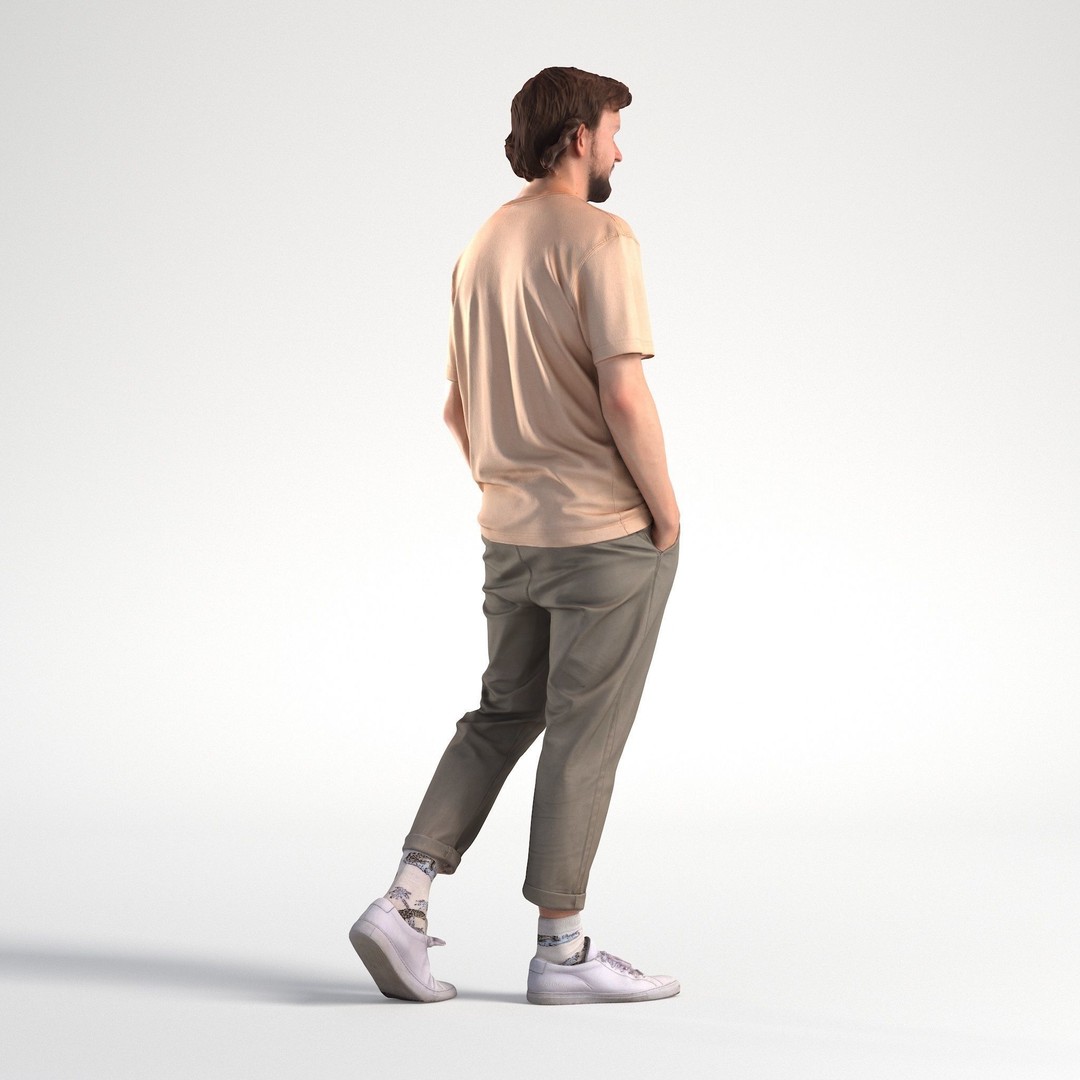Low Poly Man 3D Model – Casual Outfit Walking, FBX, Game Ready - View 4