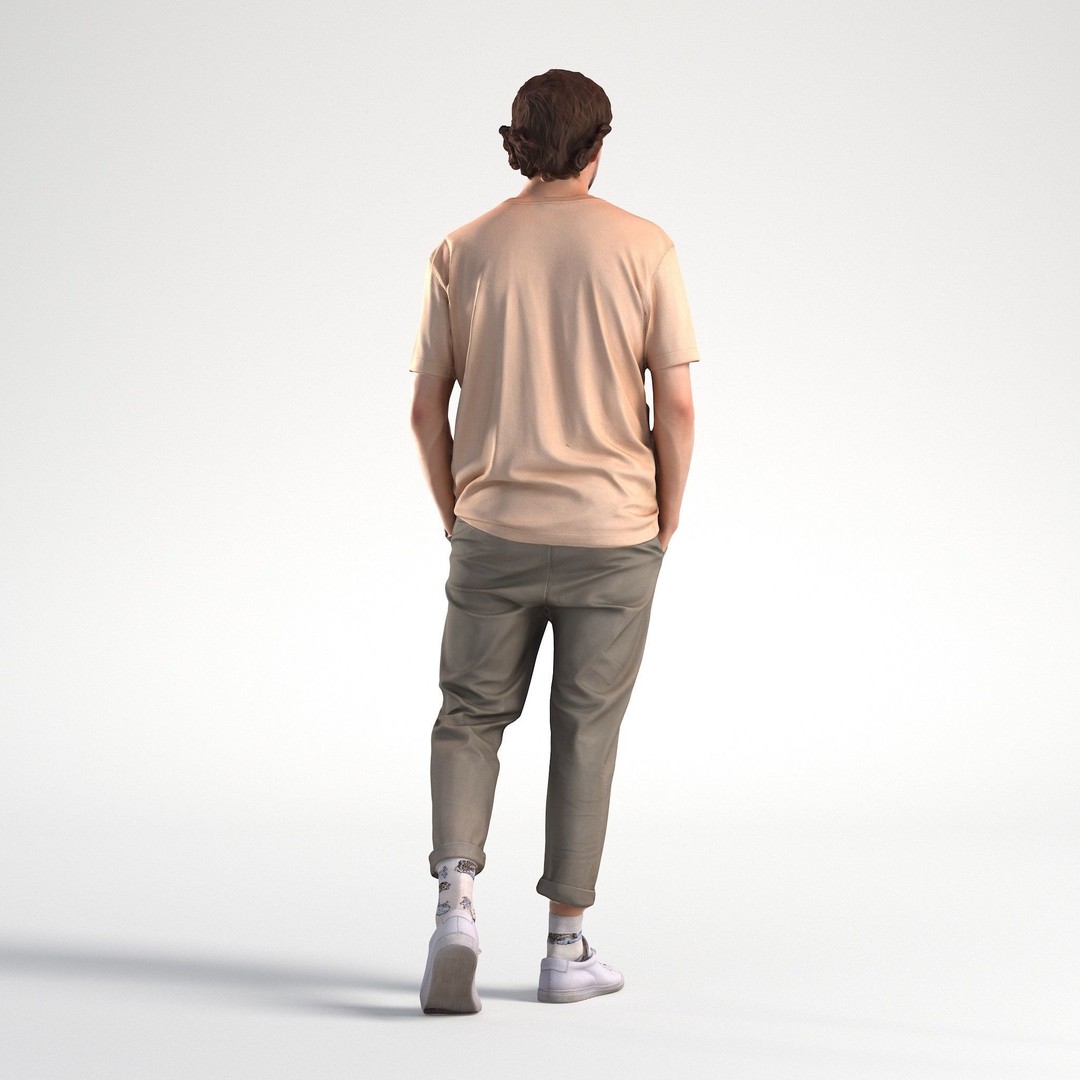 Low Poly Man 3D Model – Casual Outfit Walking, FBX, Game Ready - View 5