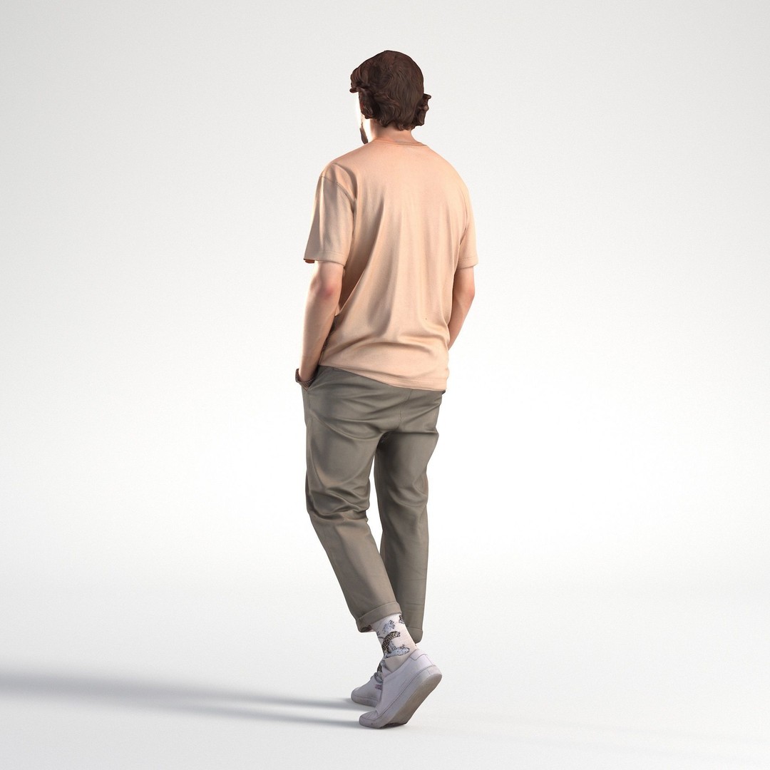 Low Poly Man 3D Model – Casual Outfit Walking, FBX, Game Ready - View 6