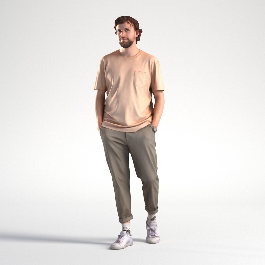 Low Poly Man 3D Model – Casual Outfit Walking, FBX, Game Ready - View 9