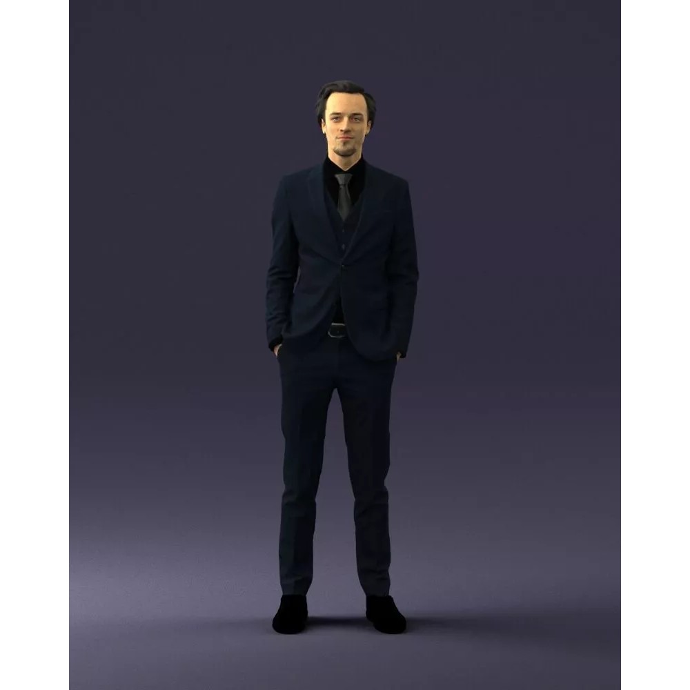 Business Man 3D Model – Realistic Full Body Character, FBX, OBJ - View 2