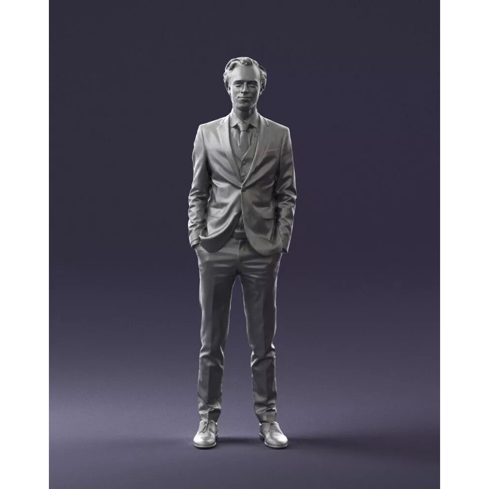 Business Man 3D Model – Realistic Full Body Character, FBX, OBJ - View 3
