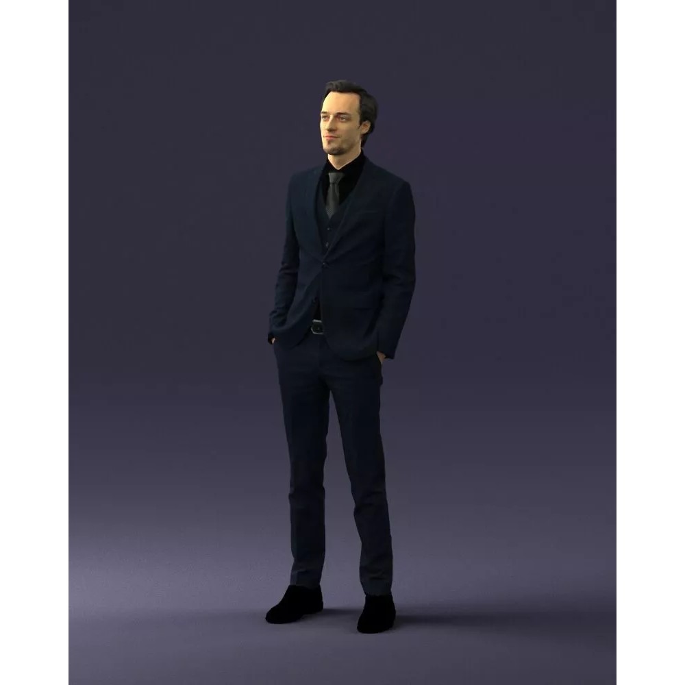 Business Man 3D Model – Realistic Full Body Character, FBX, OBJ - View 32